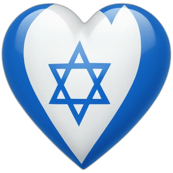 Israel flag made of blue and white hearts emoji