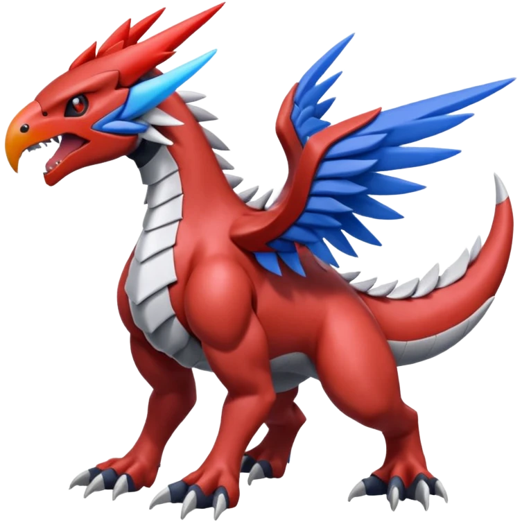 Skarmory-Yveltal-Guilmon-Rhyperior-Herdier-fusion (full body) emoji