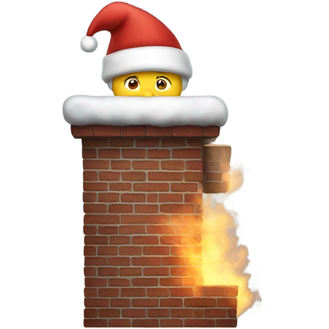 Santa coming down a chimney  emoji