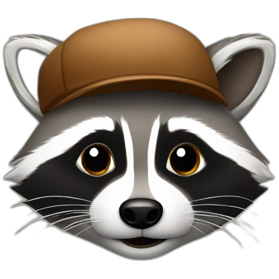raccoon with a baret emoji