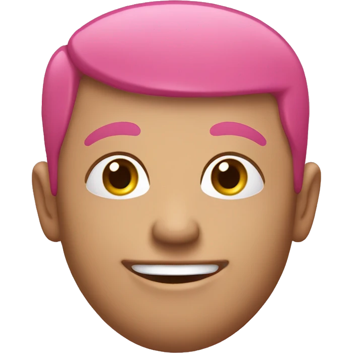 One happy pink face emoji