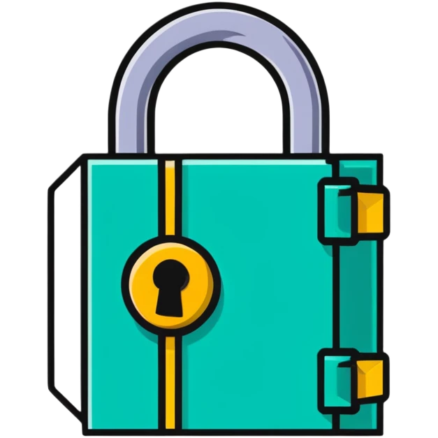 Lock made of paper, origami-style padlock emoji