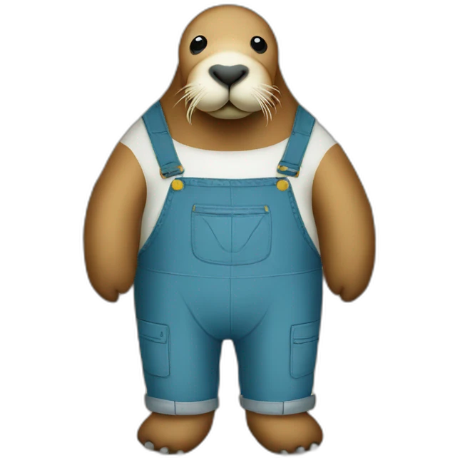 Walrus with overalls emoji