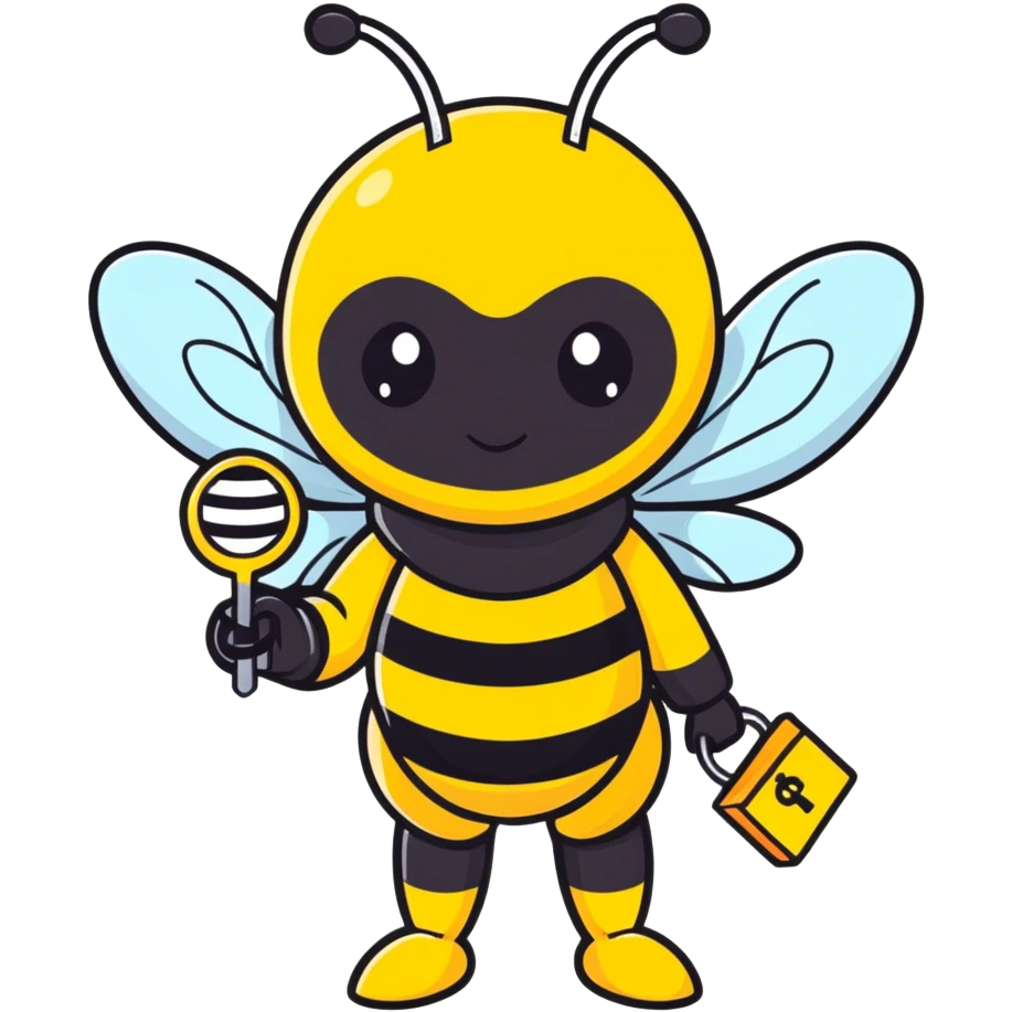 bee in a bee costume with keys in her hands  emoji