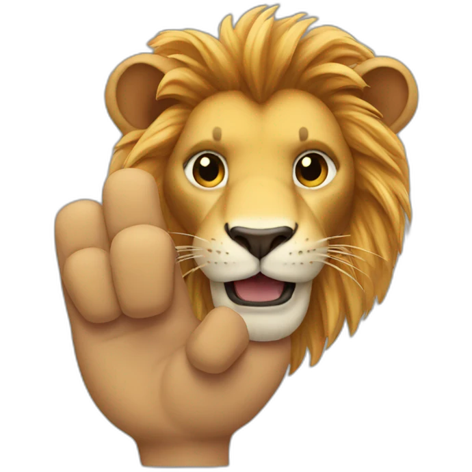 lion big finger emoji