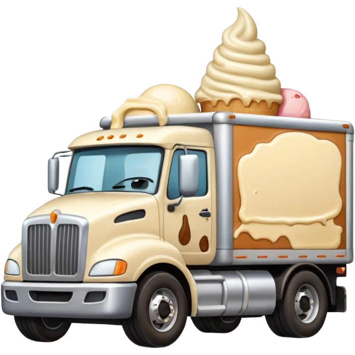 Ice cream driving a truck emoji