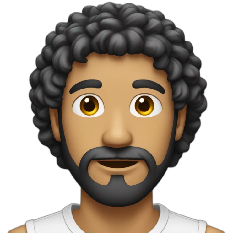Homem barbudo e de cabelo baixo emoji