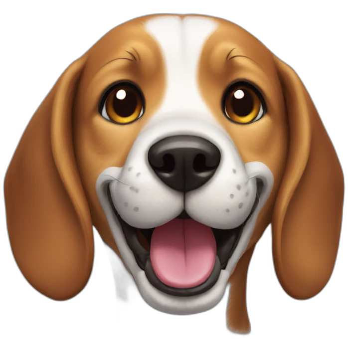beagle dog smiling emoji