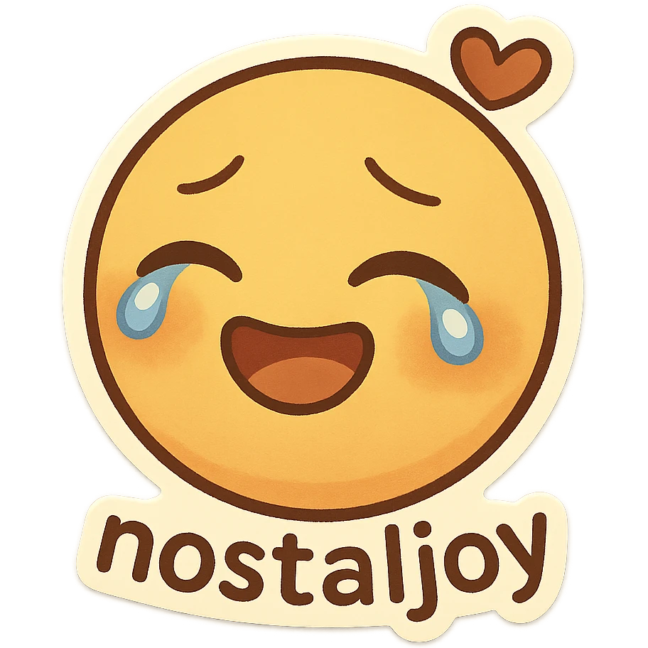 emoji representing the emotion of 'nostaljoy', a creative blend of emoji