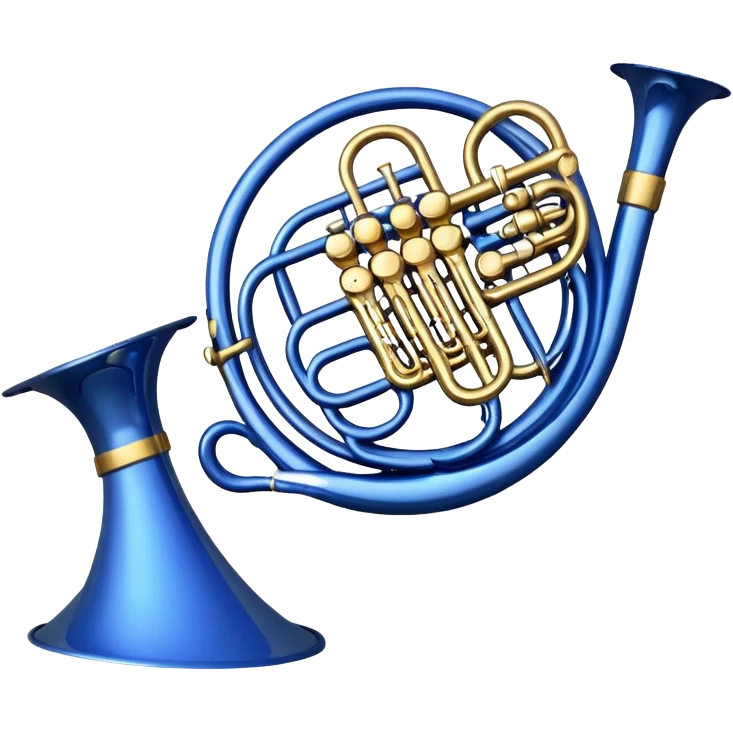 only blue french horn emoji