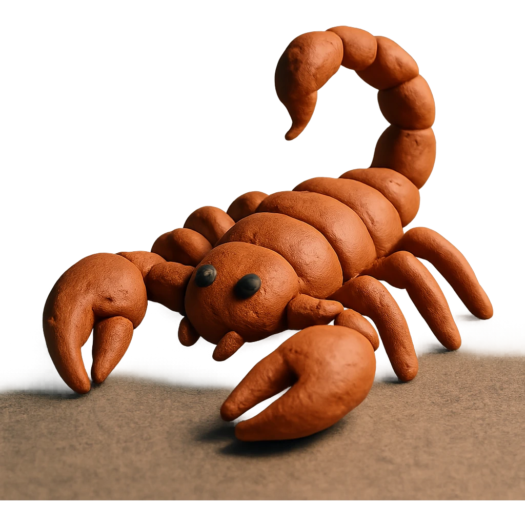 claymation style animated scorpion emoji