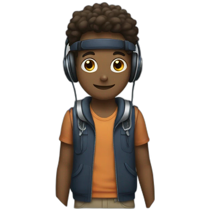 Headphones and a boy emoji