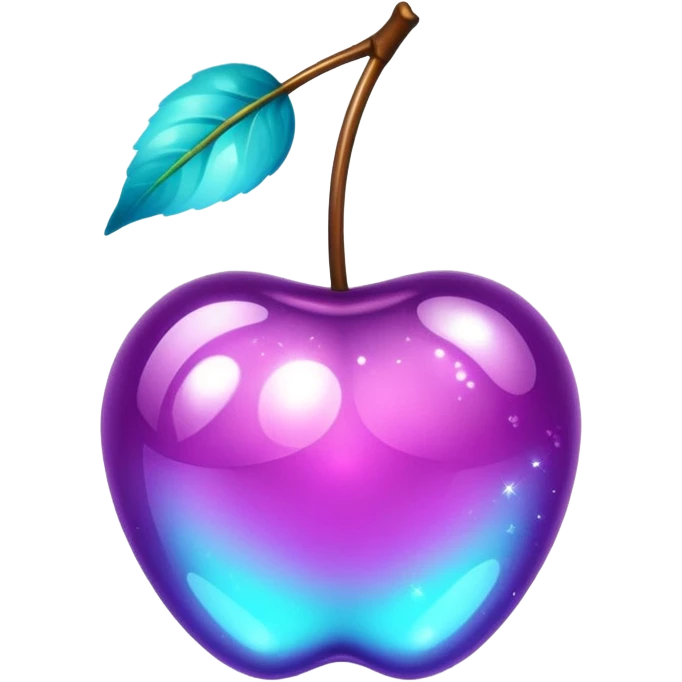 glitter purple and cian cherry emoji