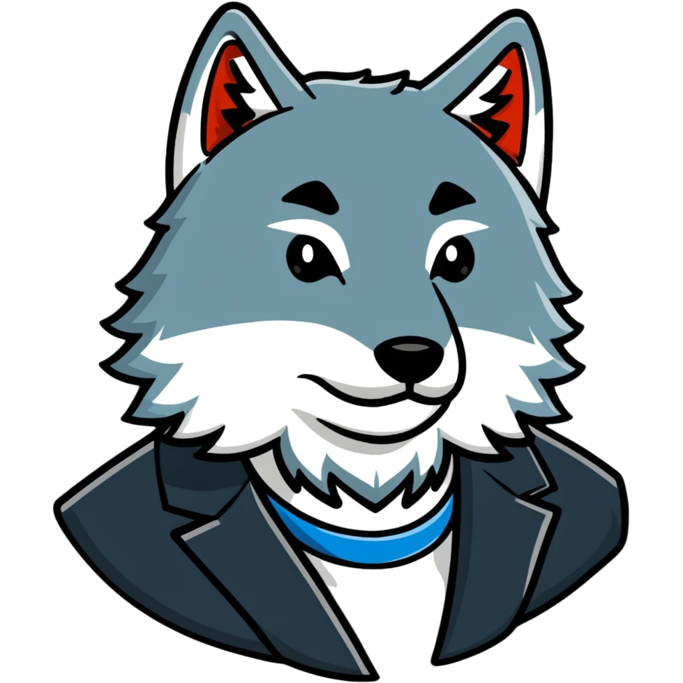 wolf with the face of Vladimir Zhirinovsky emoji
