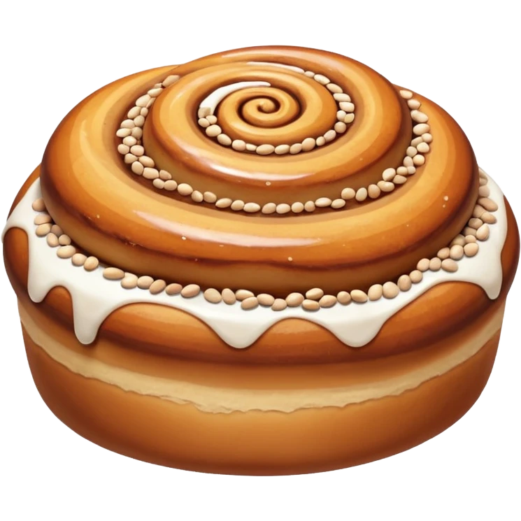 cinnemon bun with white sugar pebbles on top emoji