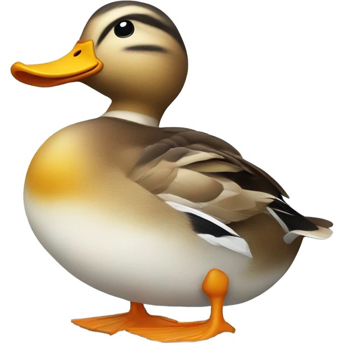 Duck eating fish emoji