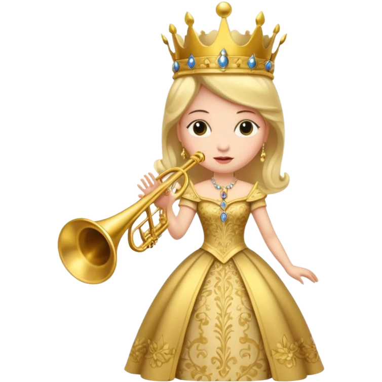 queen is playing on trumpet emoji