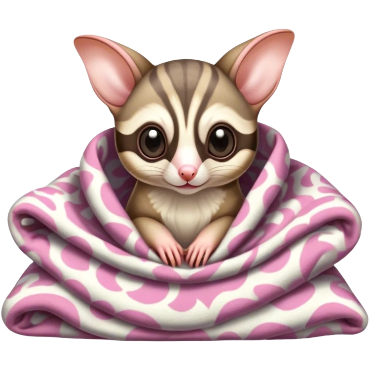 Sugar glider cozy in blanket emoji