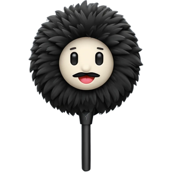 boom fluffy microphone with stick emoji
