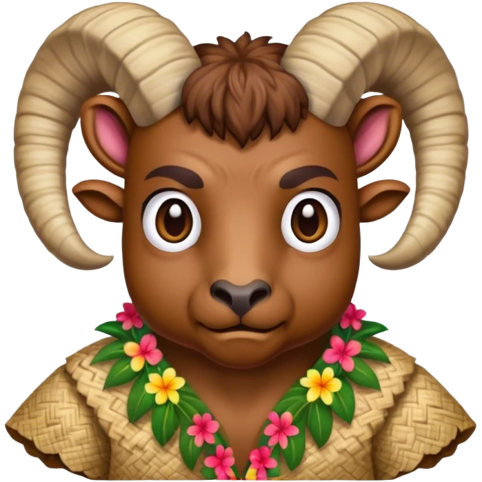 Mad ram in Hawaiian clothes emoji