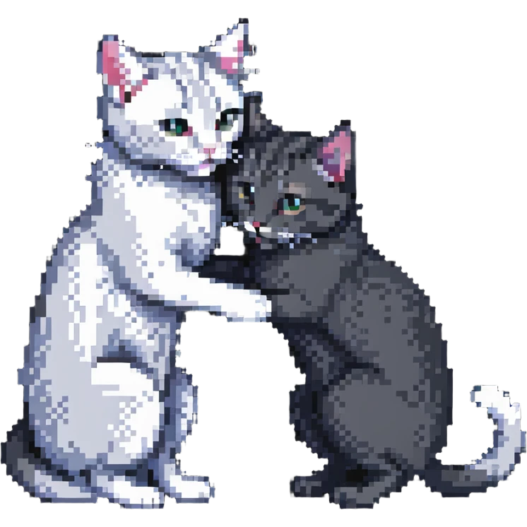 two emo cats in love emoji