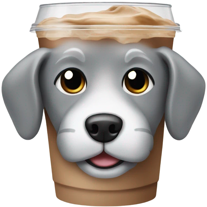 grey dog iced coffee emoji