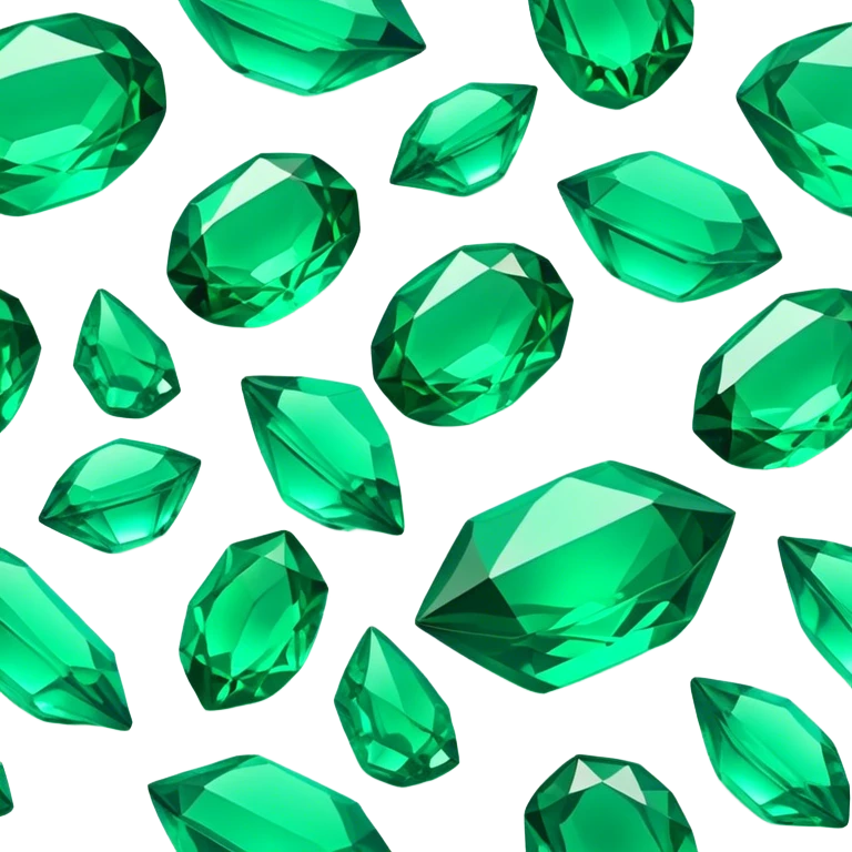 Cinematic Realistic Emerald Emoji, Deep and lush, with a vibrant green hue that catches light, creating a brilliant, sparkling effect across its polished surface. The facets of the gem catch the light in rich, deep reflections, radiating a sense of luxury and nature. Soft glowing outline, capturing the essence of natural beauty and timeless elegance in a vivid emerald. emoji