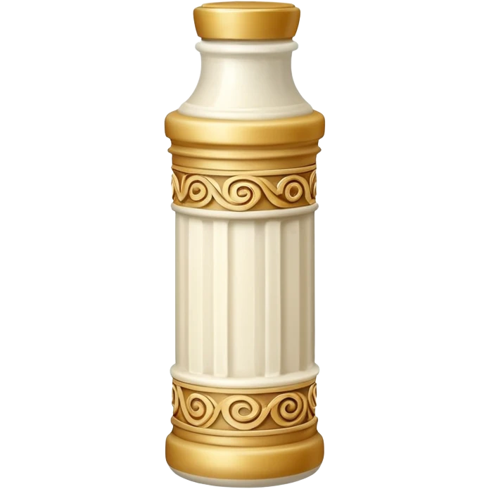 Creamy salad dressing in a bottle shaped like a roman ionic column emoji