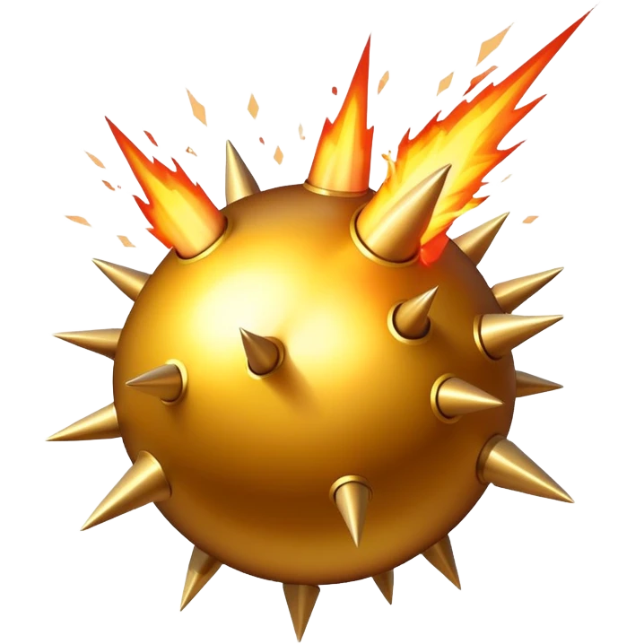 Golden bomb spikes exploding emoji