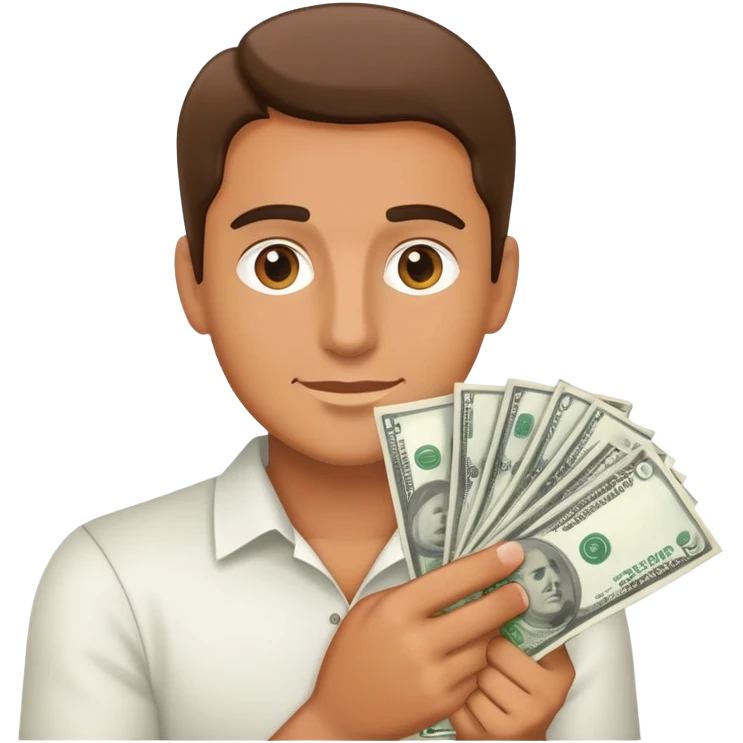 Man holding money emoji