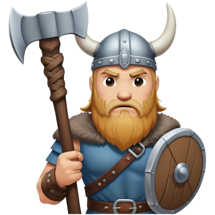 very sad Viking with an ax in his hands
realistic emoji