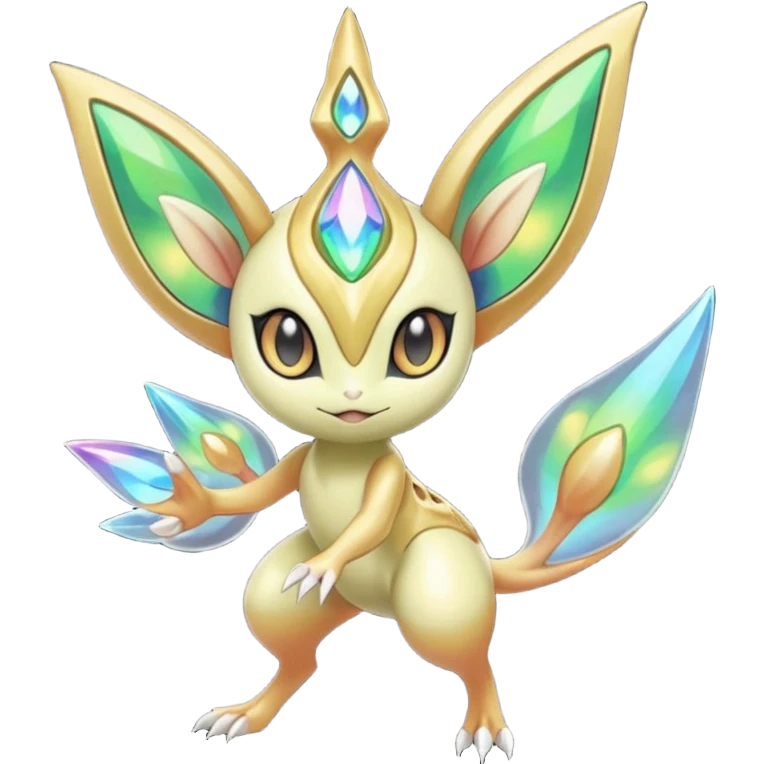 Futuristic Meloetta-Celebi-Cresselia-Jidachi-Victini-Pokémon-Digimon-Fakémon-fusion-hybrid-creature emoji