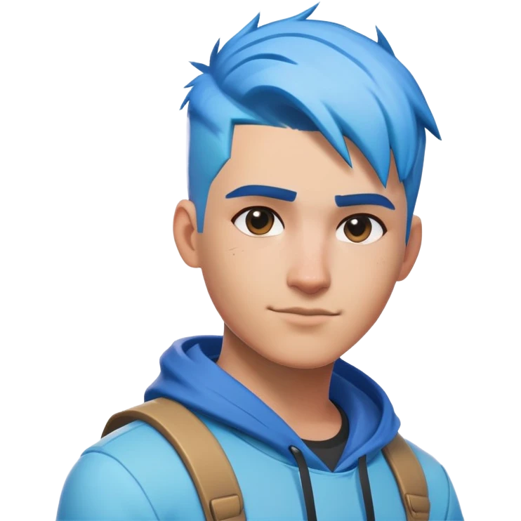 popular fortnite streamer with a low taper fade and blue hair emoji