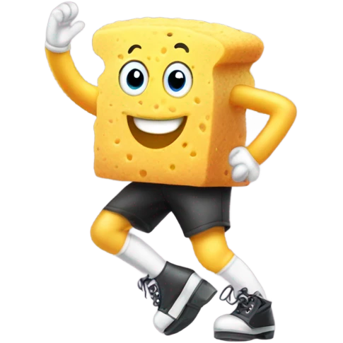 Sponge dancing with giant tap shoes  emoji