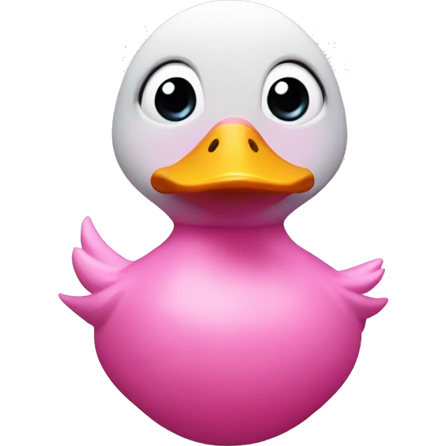 A pink duck mix with an alien with heart shape  emoji