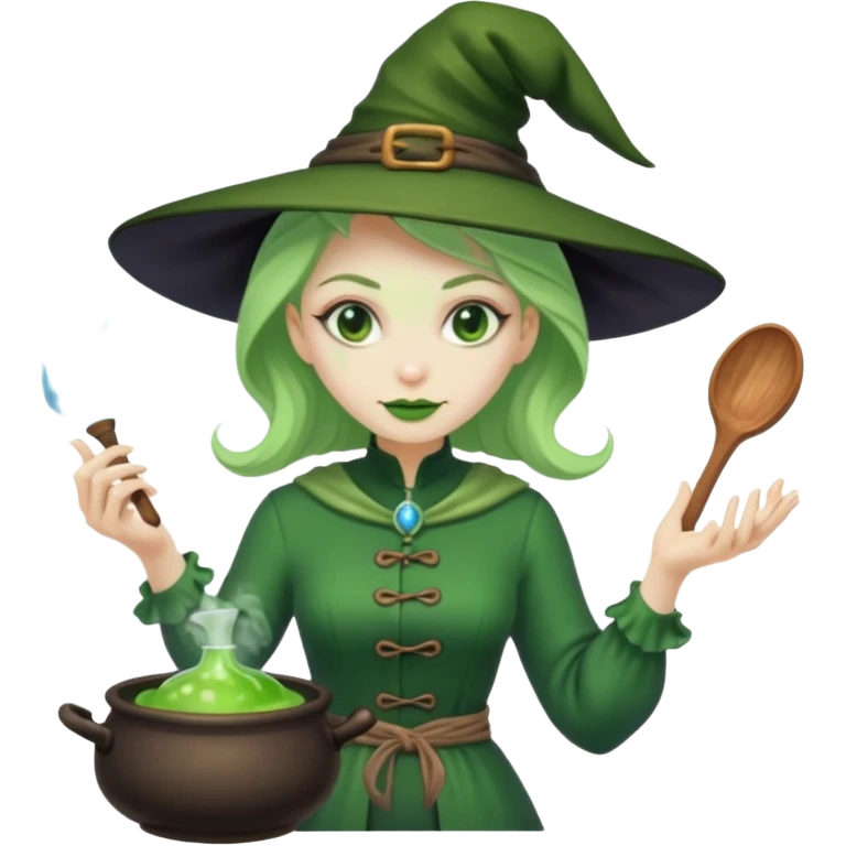 green witch cooking potion emoji