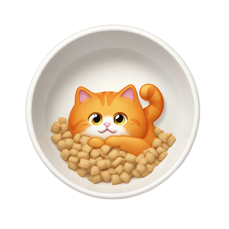 fat orange cat eating food  emoji