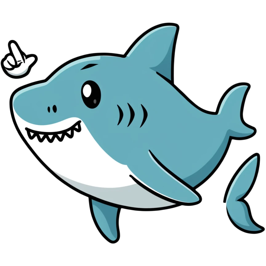 shark giving middle finger emoji