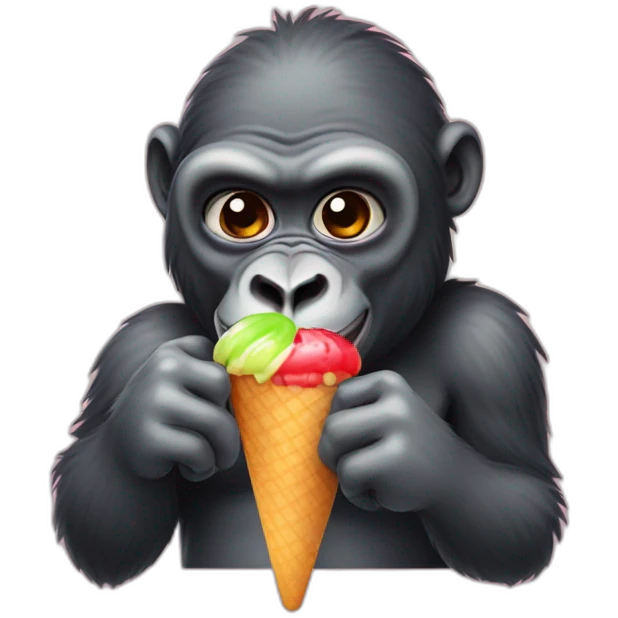 Gorilla eating popsicles emoji