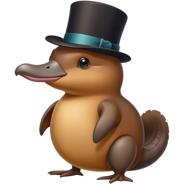 Platypus wearing a top hat emoji