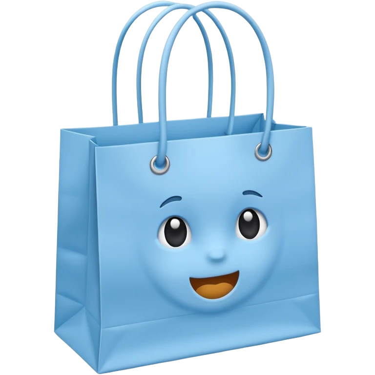 shopping bag baby blue emoji