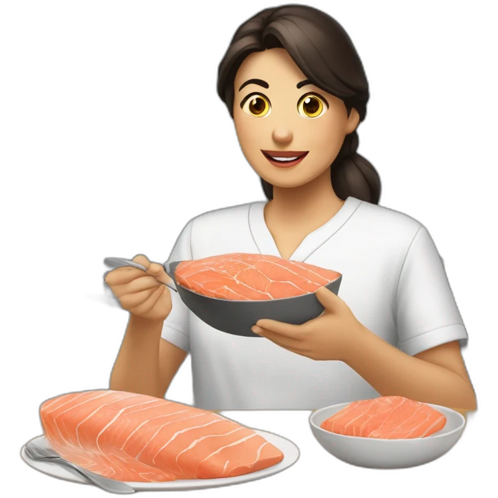 MORENA comiendo salmón  emoji