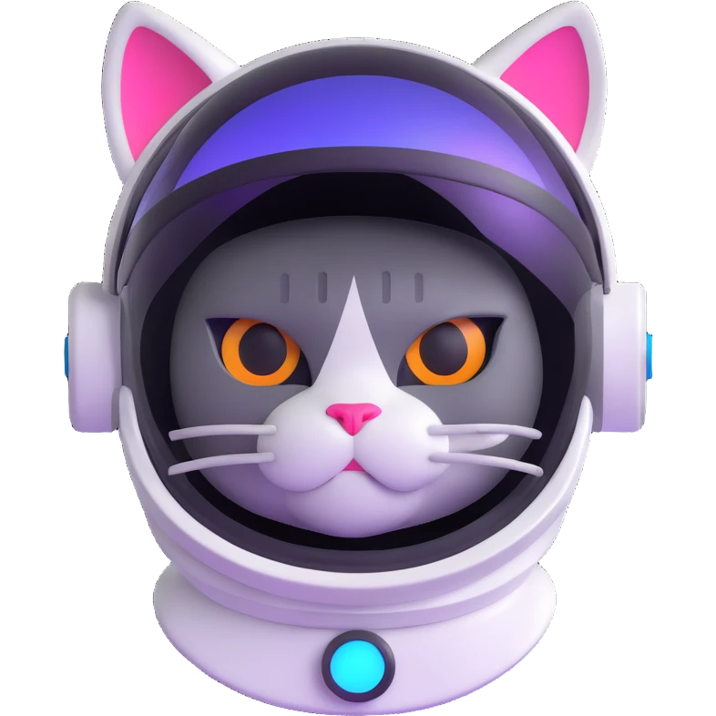 space cat with futuristic visor emoji