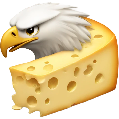 An eagle pooping cheese emoji
