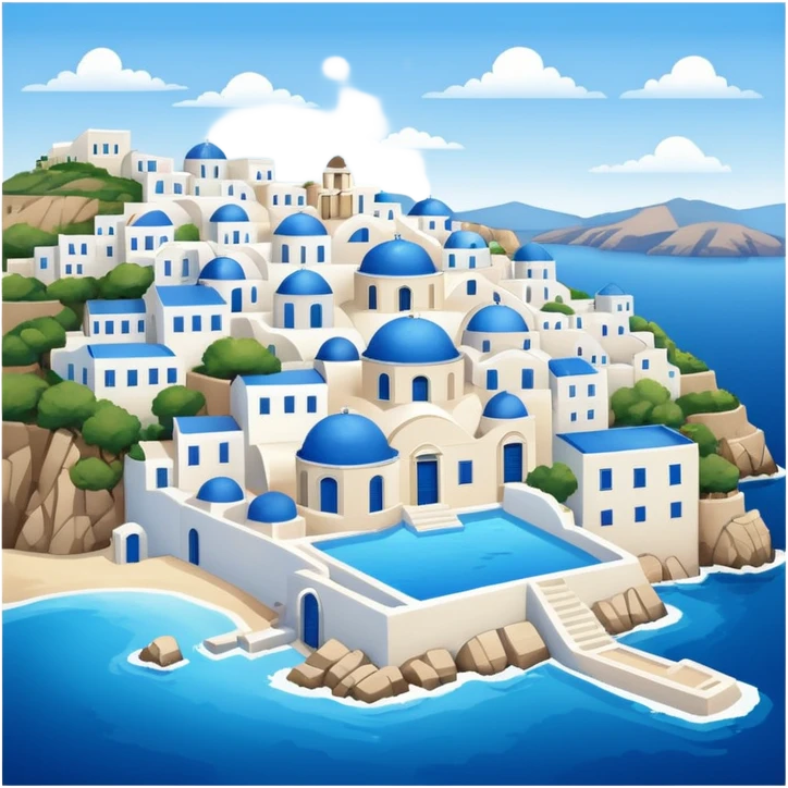 a greek island seen from the sea emoji