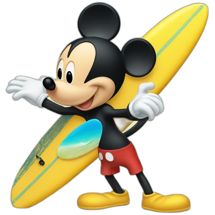 Mickey fait su surf emoji