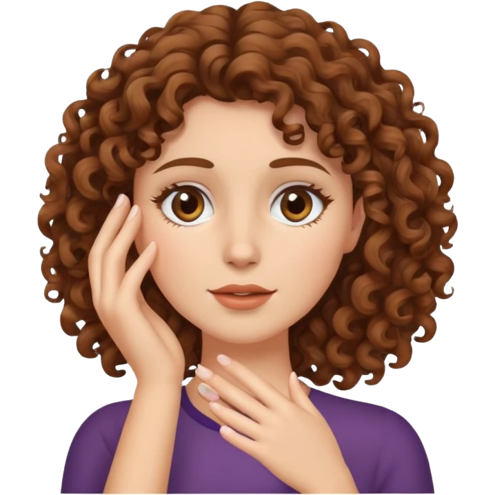 Female face palm with fair skin and brown curly hair  emoji