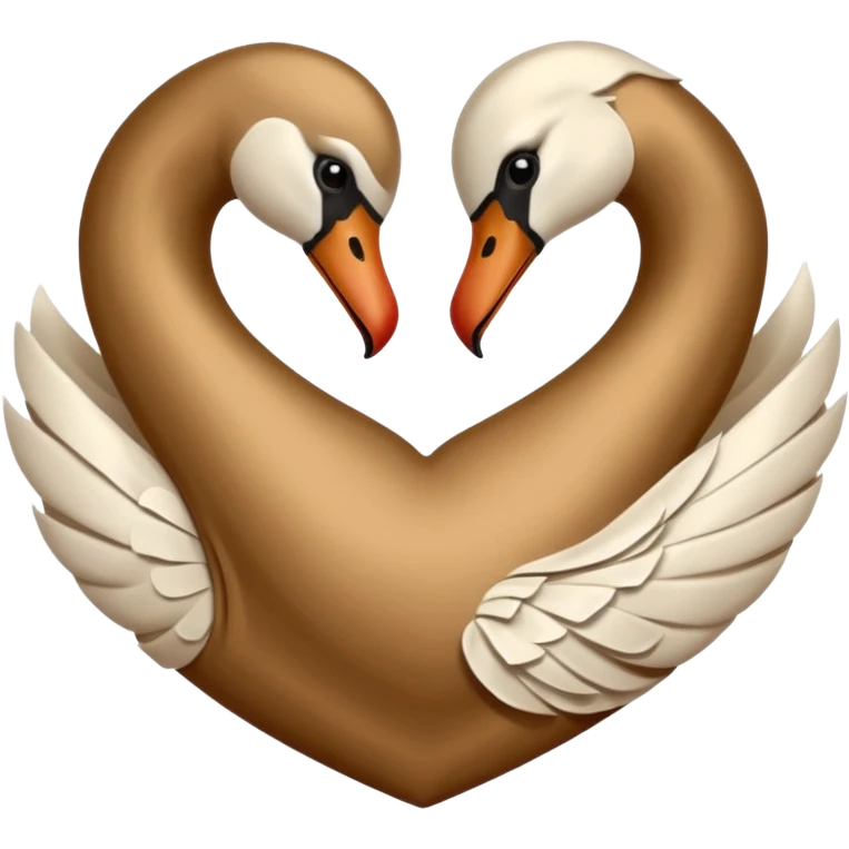 Broken Brown satin heart like swan emoji