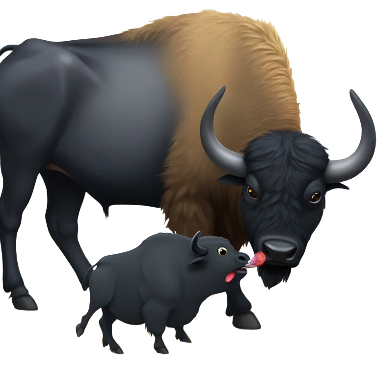 Buffalo eating a raven emoji