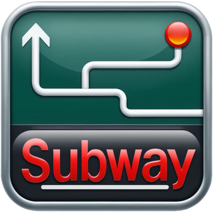 Map Panel – red route diagram, Subway Sign. emoji